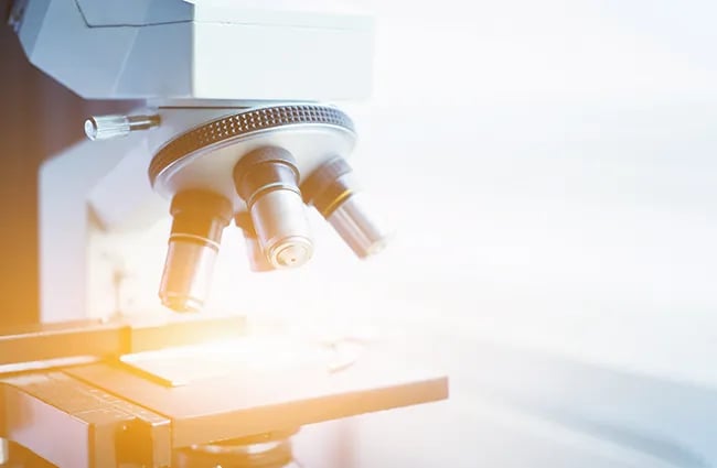 Microscope with blinding light behind it