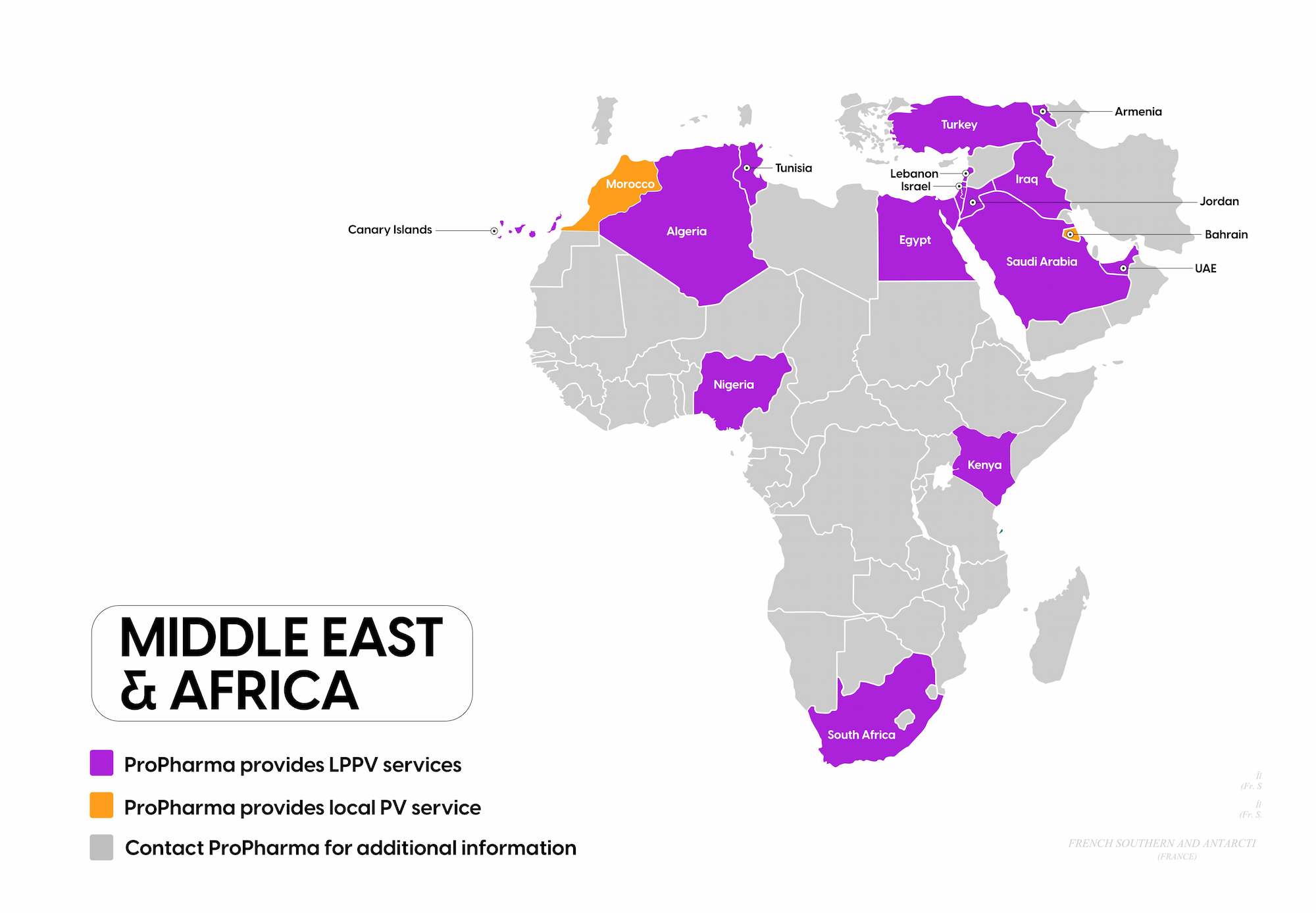 Middle East Africa LPPV requirements map