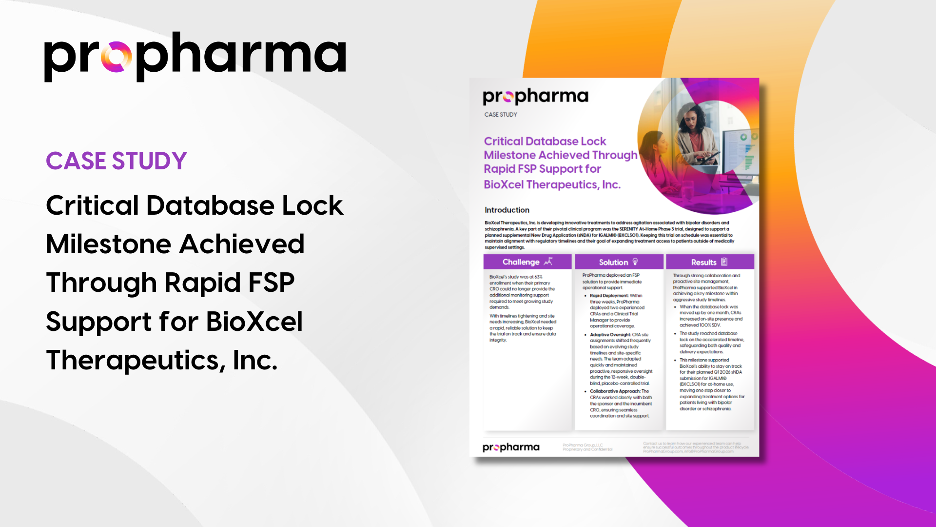 Critical Database Lock Milestone Achieved Through Rapid FSP Support for BioXcel Therapeutics, Inc.