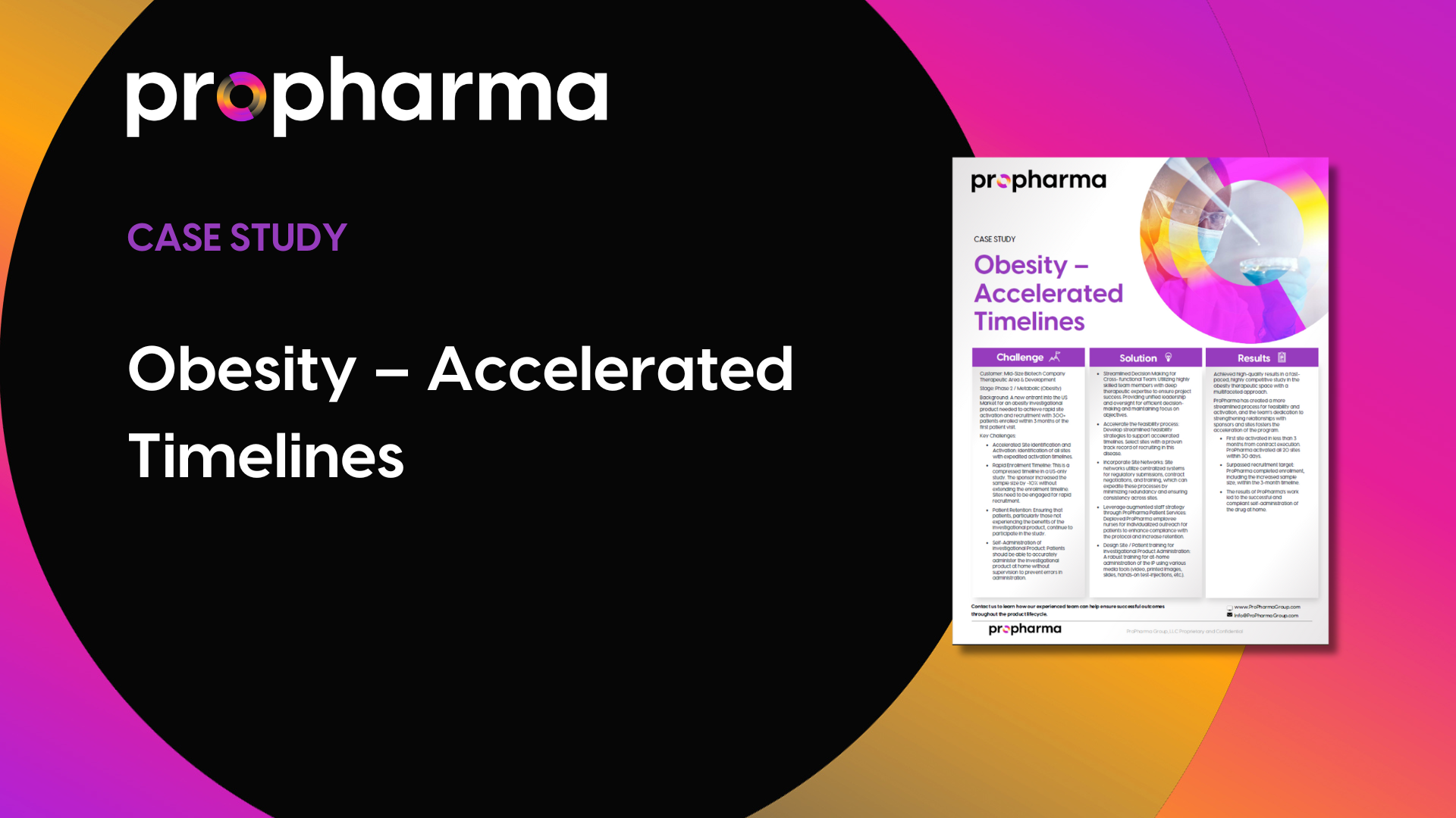 Obesity – Accelerated Timelines