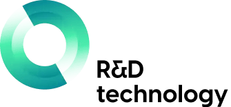 Research and development technology floating navigation logo.