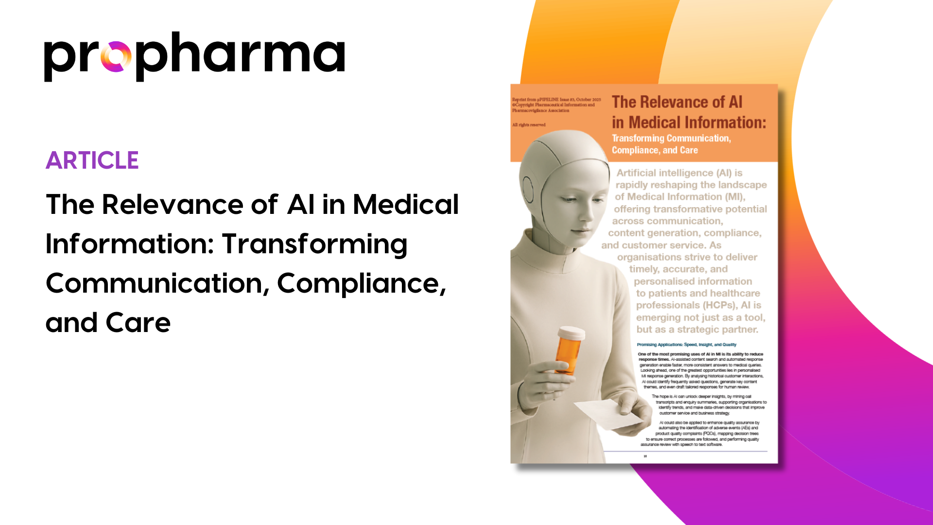 The Relevance of AI in Medical Information: Transforming Communication, Compliance, and Care