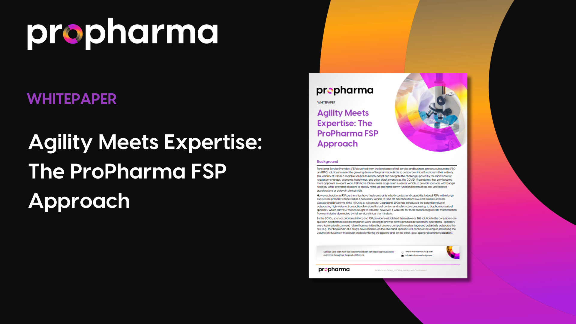Agility Meets Expertise: The ProPharma FSP Approach
